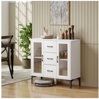 Homcom Sideboard 90 x 86 x 38 cm Weiß