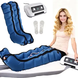 2026 Neu Lymphdrainage Gerät Beine Bei Lipödem - Kompressions-Beinmassagegerät mit 6 Luftkammern, Reduzierung Schwellungen und Müdigkeit - XL Größe (Blue, 2 Legs)