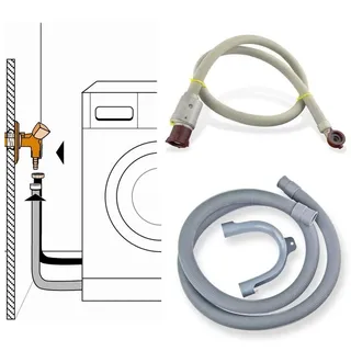 Stabilo Sanitär Waschmaschinenschlauch Anschluss-Set Aqua-Stop Zu- und Ablaufschlauch 2 m Waschmaschine