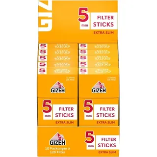 Gizeh Filter Sticks Extra Slim 5,3mm Durchmesser 10 Packungen/ Filter)