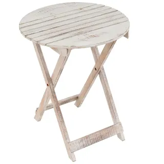 VCM Gartentisch Klapptisch Ø 50 x 60 cm Natur