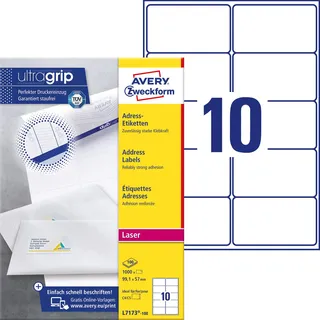 Avery Zweckform Adressetiketten 99,1 x 57,0 mm 100 Blatt 1000 St.