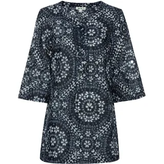 Viskose-Mix-Tunika, Druck blau, 36