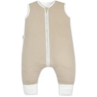 Ehrenkind® Babyschlafsack | Schlafsack mit Füßen 2.5 TOG | Bio-Baumwolle | Ganzjahres Schlafsack Baby Gr. 100 Farbe Beige | Oeko-Tex | Schlafsack winter und Sommer Schlafsack Kinder - 100