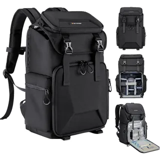 K&F CONCEPT Kameratasche für Fotografen, Reisetasche für Stativ, Kameraobjektiv, Zubehör mit Laptopfach und Regenschutz, wasserdichte, multifunktionale Kamerataschen für DSLR-Kameras