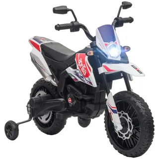 aiyaplay Elektro-Kindermotorrad 12V mit Musik, 6 km/h, weiß (1-tlg)