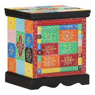 vidaXL Nachttisch Mehrfarbig 40x35x45 cm Massivholz Mango