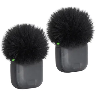 SUNMON 2 Stück Schwarz Windschutz für DJI Mic 3, Pelziger Popschutz Mikrofon Schaumstoff für DJI Mic 3 Pop Filter, Wind Muff Mikrofonabdeckungen für DJI Mic Zubehör Lavalier Mikrofon