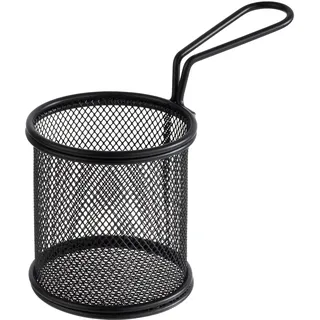 APS Servier-Frittierkorb SNACKHOLDER, Snackkorb, Edelstahl, Ø 9 cm, schwarz