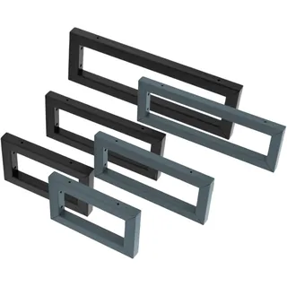 NOGGI: 2 Wandkonsolen Metall (20x45x3cm - schwarz) | Waschtischhalterung | Wandregal-Halter | In- und Outdoor Konsolen-Träger