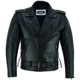 PROANTI Motorradjacke Leder Motorradjacke Biker Jacke Sport Motorrad Chopper Lederjacke M