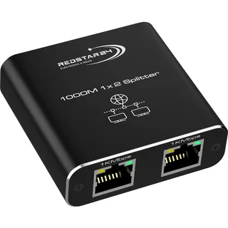 RedStar24 LAN Splitter 1 auf 2, 1000Mbps Gigabit Netzwerk-Splitter 2-Port
