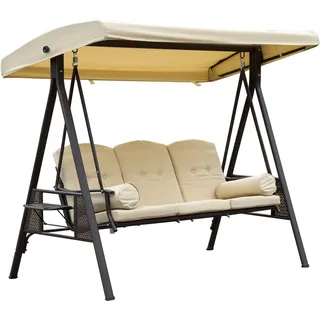 Outsunny Hollywoodschaukel beige 3-Sitzer