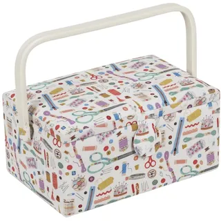 Nähkorb/Nähkästchen "Nähzubehör" (Größe M/L 18,5 x T 25,5 x H 14,5 cm)