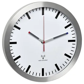 TFA Funk-Wanduhr 60.3528.02 silber/weiß