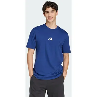 adidas Essentials Small Logo Single Jersey Kurzarm-T-Shirt Dark Blue / White S