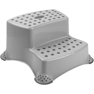 Keeeper Little Duck Tritthocker zweistufig mit Anti-rutsch-Funktion grau