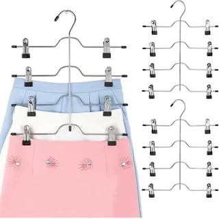 3-teiliges Hosenbügel-set, Kleiderbügel Mit Verstellbaren, Rutschfesten Clips, Platzsparende Hosenbügel Für Röcke, Bhs, Jeans Und Kleidung