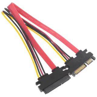 Aukson P29 SATA Verlängerungskabel 50 cm – 7+15 Pin Stecker auf Buchse, Daten- und Strom-Combo für SATA 22 Pin (Männlich zu Weiblich), Ideal für Desktop-PCs