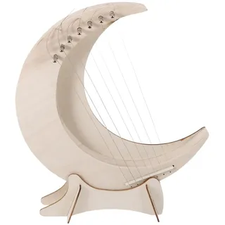 ifundom Holzharfe 7-Saitige Lyra-Harfe Mit Mondförmigem Holzkörper Tragbare Handharfe Für Anfänger Kinder Ab 4 Jahre Musikunterricht Freizeit 1 X Harfe 1 X Basis