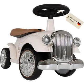 Lemodo Rutschauto Kinderauto im Retrodesign Weiß