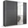 Möbel KRONACH Schrank Schwebetürenschrank 2-türig, grau metallic, Schwarz, mit 1 Spiegel, inkl. Zubehörpaket Basic 2 Kleiderstangen 2 Einlegeböden, BxHxT 218x210x59 cm