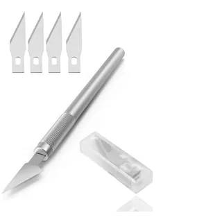 TK Gruppe Timo Klingler Scalpel Knife Premium Skalpell Set inkl. 10x Ersatzklingen - Bastelmesser extra scharf - für präzises Basteln & Modellbau - DIY Cuttermeser & Schnitzmesser