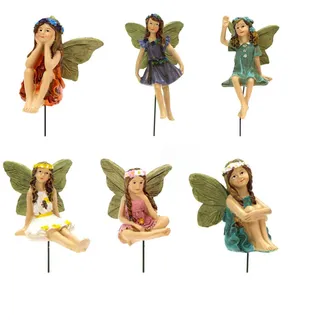 6 Stück Miniatur Feen - Garten Elfen Figur Harz Mikro Landschaft Statuen Feen Gartenfiguren Blumentopf Puppenhaus Dekoration Garten Fee Figur Elfen