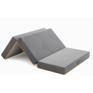 Vesgantti Klappmatratze Gästematratze 90x200cm, Höhe 15cm, 3-teilige Gel Schaumstoff Faltmatratze für Reisen, Camping, Boden, Gästebett, waschbarem Bezug Faltbare Matratze Öko-Tex Zertifiziert