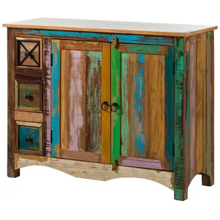 MASSIVMOEBEL24.DE Kommode 110 x 85 x 40 cm Mehrfarbig