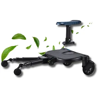 TinyPath Kinder Buggy Board - Universelles Trittbrett 14cm Sitz für alle Kinderwagen & Reisebuggys | Geschenkidee | Sicher, stabil & rutschfest | Einfache Montage | Kinderwagen-Zubehör