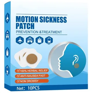 Katutude 10 Motion Sickness Patch, Bewegungskrankheit Patches, Reisekrankheit Pflaster für Auto und Bootsfahrten, lindert Übelkeit, Schwindel und Erbrechen durch Seasickness