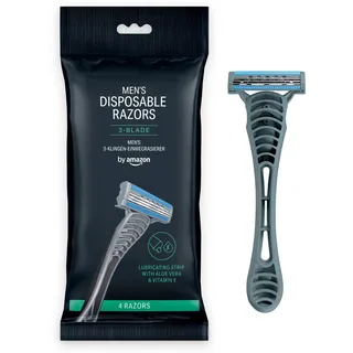 by Amazon Einwegrasierer Herren 3-Klingen Schwarz 4 1 Pack