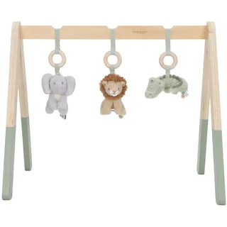 Little Dutch Baby Gym - Spieltrapez - Spielbogen aus Holz - inkl. 3 Anhänger - für Babys ab der Geburt - Safari Friends - grün