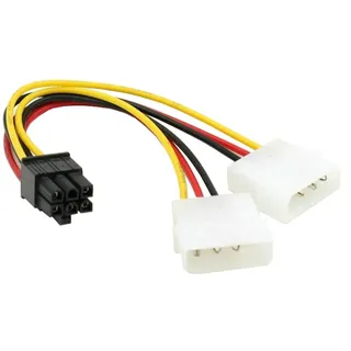 Aukson P32 6-Pin PCI-E Stecker auf 2x 4-Pin Molex Stromadapter Kabel, PCIe Stromkabel für Grafikkarte, Molex zu 6-Pin PCI Express Konvertierungskabel