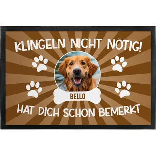 True Statements Personalisierte Fußmatte Hund mit Name und Foto – Schmutzmatte 50 x 35 cm – Lustiger Türvorleger, Geschenk für Hundebesitzer