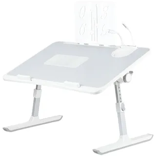 homewell Tisch Bett Laptoptisch, Betttisch höhenverstellbar, Betttisch Klappbar mit Schublade, Schreibtisch mit Bücherregal und USB-Anschluss, Tragbarer Laptop Tisch für Sofa/Boden/Bett