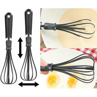 Rosenstein & Söhne 2er-Set flexible Schneebesen, verstellbare Breite