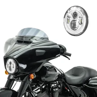 LED Scheinwerfer 7" kompatibel mit Harley Davidson mit E-Prüfzeichen DRL FS7 chr
