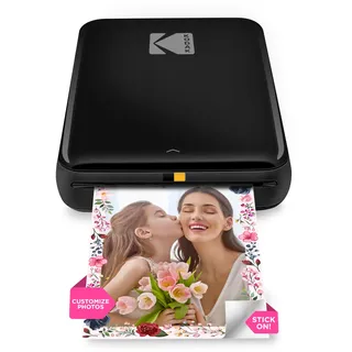 KODAK Step Sofort-Smartphone-Fotodrucker - Tragbarer Mini-Farb-Mobilfotodrucker - Zink 2x3” Klebefotos - Bluetooth-kompatibel mit iOS- & Android-Geräten - Spaßige Bearbeitungs-App - Schwarz