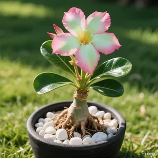 Wüstenrose/Adenium obesum/Sukkulent Wüstenrose/Zimmer Wüstenrose-Mehrjährig winterhart,Herbstpflanzung für Frühlingsschönheit-1 Rhizome-H