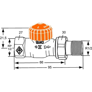 HEIMEIER Eclipse Durchgang 1/2"