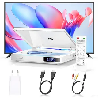 MINI-DVD-Player HDMI, regionfreie DVD-Player für Smart-TV mit 1080P-HDMI-Upscaling, HDMI- und AV-Ausgang, USB-Wiedergabe, integriertem NTSC/PAL-System, Fernbedienung im Lieferumfang enthalten