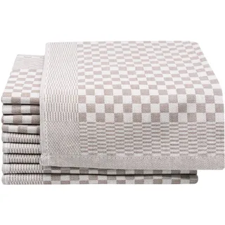 ZOLLNER Geschirrtücher,, 100% Baumwolle, 46x70 cm, saugstark, braun kariert - Braun
