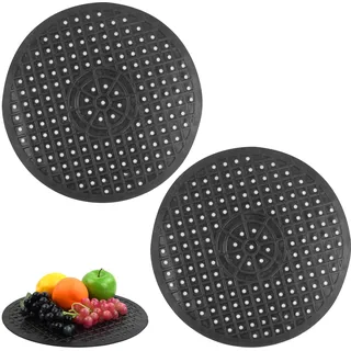 Anseom 2pcs Spülbeckeneinlage Spülbeckenmatte Spülbeckeneinlage Gummi Sieb für Spülbecken Spulbeckeneinlag Rund Zuschneidbar Ablaufmatte für Küche-Wärmedämmung,Schnellabfluss,Multifunktional,31x31cm