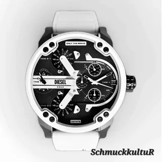 Diesel Mr. Daddy 2.0 Uhr Herren DZ7478 Weiß Silikon Chronograph NEU OVP
