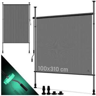 Kesser Windschutz 100 x 310 cm grau wasserfest ausziehbar