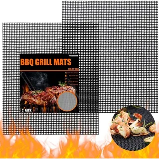 2-teilige, Zuschneidbare Grillmatte, 42 X 36 Cm, Wiederverwendbar Und Antihaftbeschichtet, Geeignet Für Elektrogrill, Gasgrill Und Holzkohlegrill