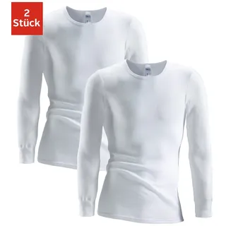 CLIPPER Unterhemd CLIPPER, Herren, Gr. 8, 2 Stk., N-Gr, weiß, Doppelripp, Obermaterial: 100% Baumwolle, unifarben, körpernah, Rundhals, Unterhemden Unterhemd, schlichtes Basic, Unterziehshirt - in Doppelripp, Langarmshirt