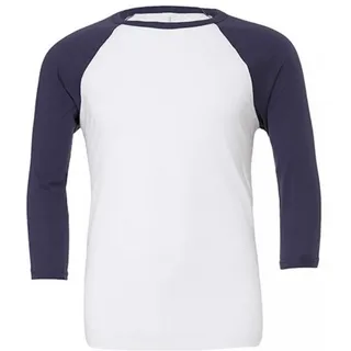Bella+Canvas Unisex, 3/4 Sleeve Baseball T-Shirt 3200 white/navy M